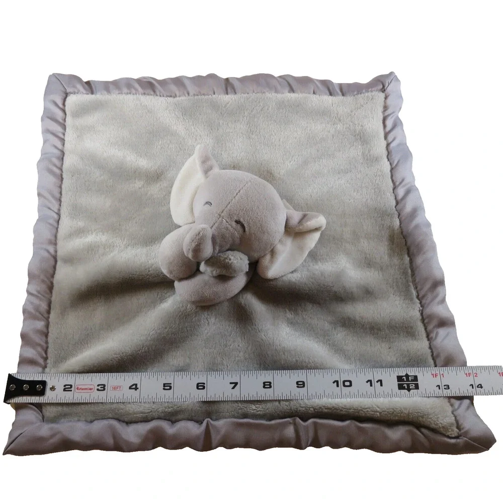 Carters Gray Elephant Lovey Satin Plush 2016 Security Blanket Baby Stuffie
